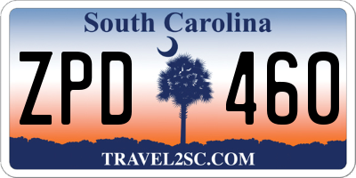 SC license plate ZPD460