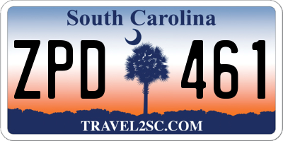 SC license plate ZPD461