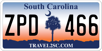 SC license plate ZPD466