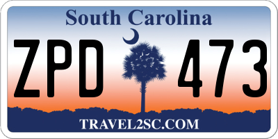 SC license plate ZPD473