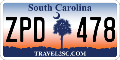 SC license plate ZPD478