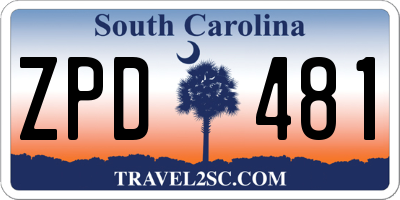 SC license plate ZPD481