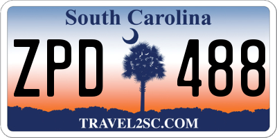 SC license plate ZPD488