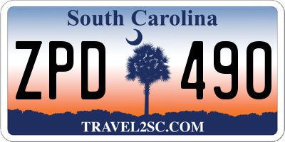 SC license plate ZPD490