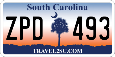 SC license plate ZPD493