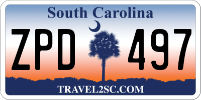SC license plate ZPD497