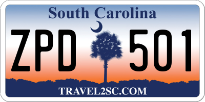 SC license plate ZPD501
