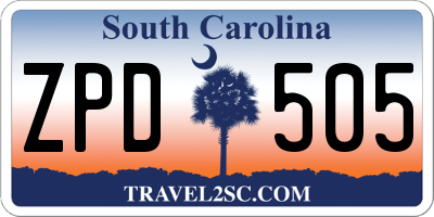 SC license plate ZPD505