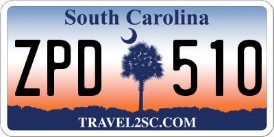 SC license plate ZPD510