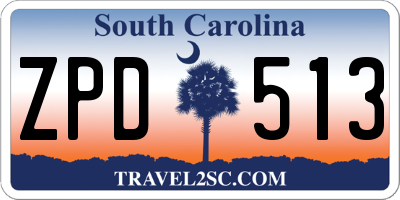 SC license plate ZPD513