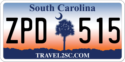 SC license plate ZPD515