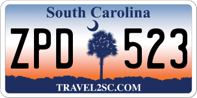 SC license plate ZPD523