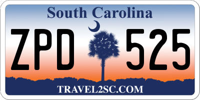 SC license plate ZPD525