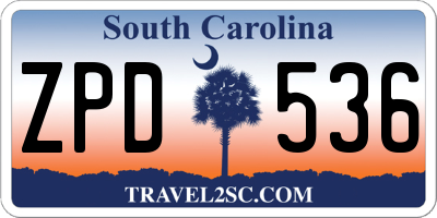 SC license plate ZPD536