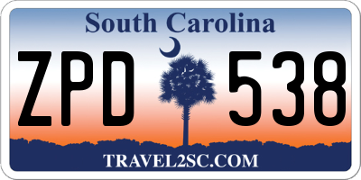 SC license plate ZPD538