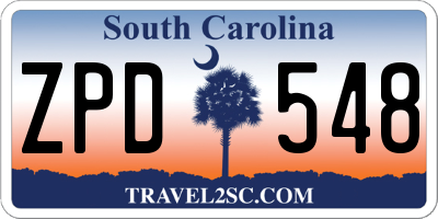 SC license plate ZPD548