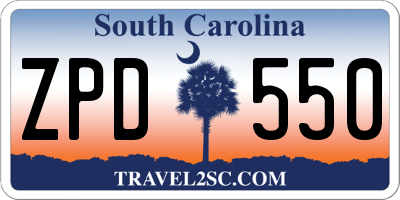 SC license plate ZPD550
