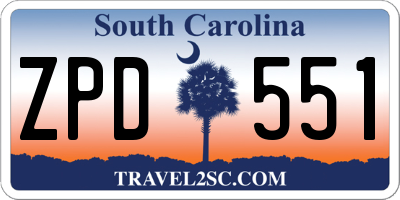 SC license plate ZPD551