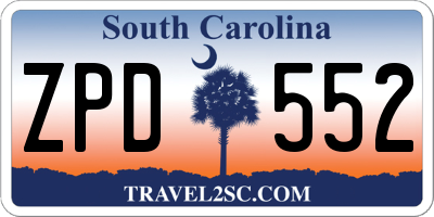 SC license plate ZPD552