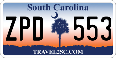 SC license plate ZPD553