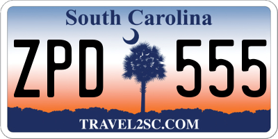 SC license plate ZPD555