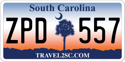 SC license plate ZPD557