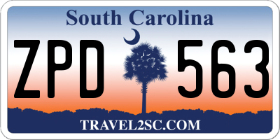 SC license plate ZPD563