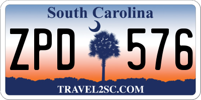 SC license plate ZPD576