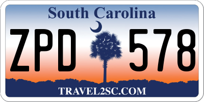 SC license plate ZPD578
