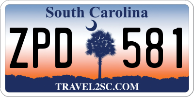 SC license plate ZPD581