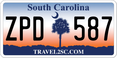 SC license plate ZPD587