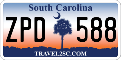 SC license plate ZPD588