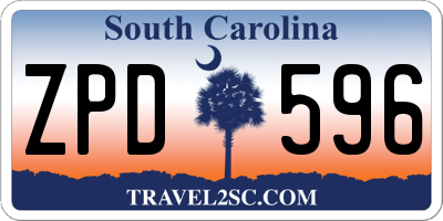 SC license plate ZPD596
