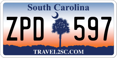 SC license plate ZPD597