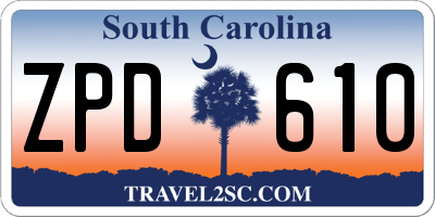 SC license plate ZPD610