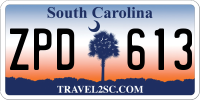 SC license plate ZPD613