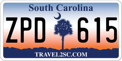 SC license plate ZPD615