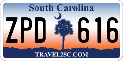 SC license plate ZPD616