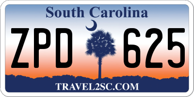 SC license plate ZPD625
