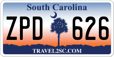 SC license plate ZPD626