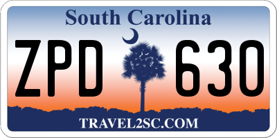 SC license plate ZPD630