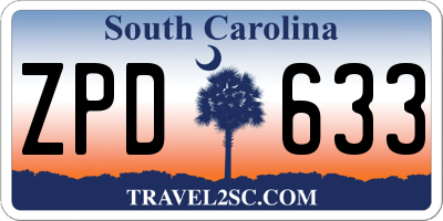 SC license plate ZPD633