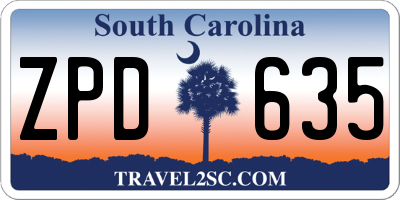 SC license plate ZPD635