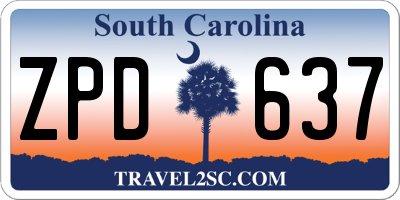 SC license plate ZPD637