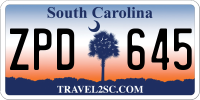 SC license plate ZPD645