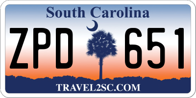 SC license plate ZPD651