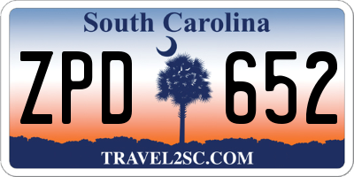SC license plate ZPD652