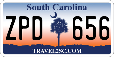 SC license plate ZPD656