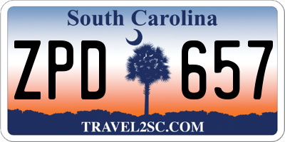 SC license plate ZPD657