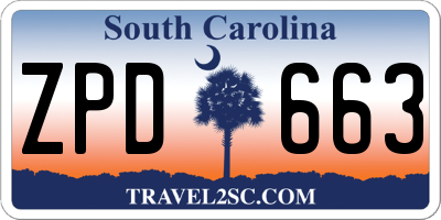 SC license plate ZPD663